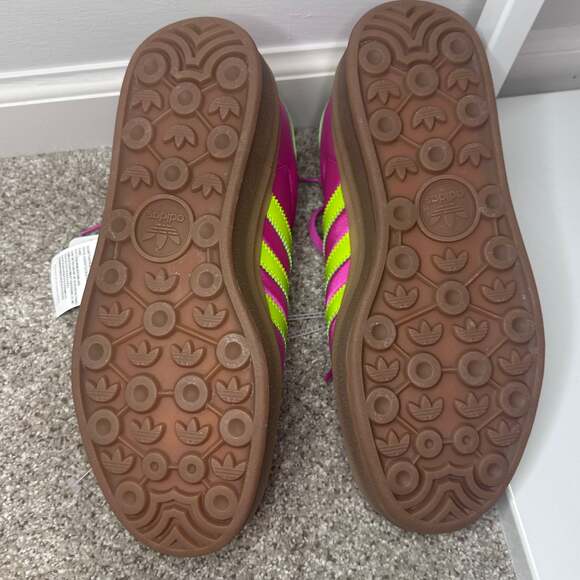 adidas WM Gazelle Bold Platform Sneakers Fuchsia/Solar Slime, Sz 7 (runs big) - Picture 7 of 8